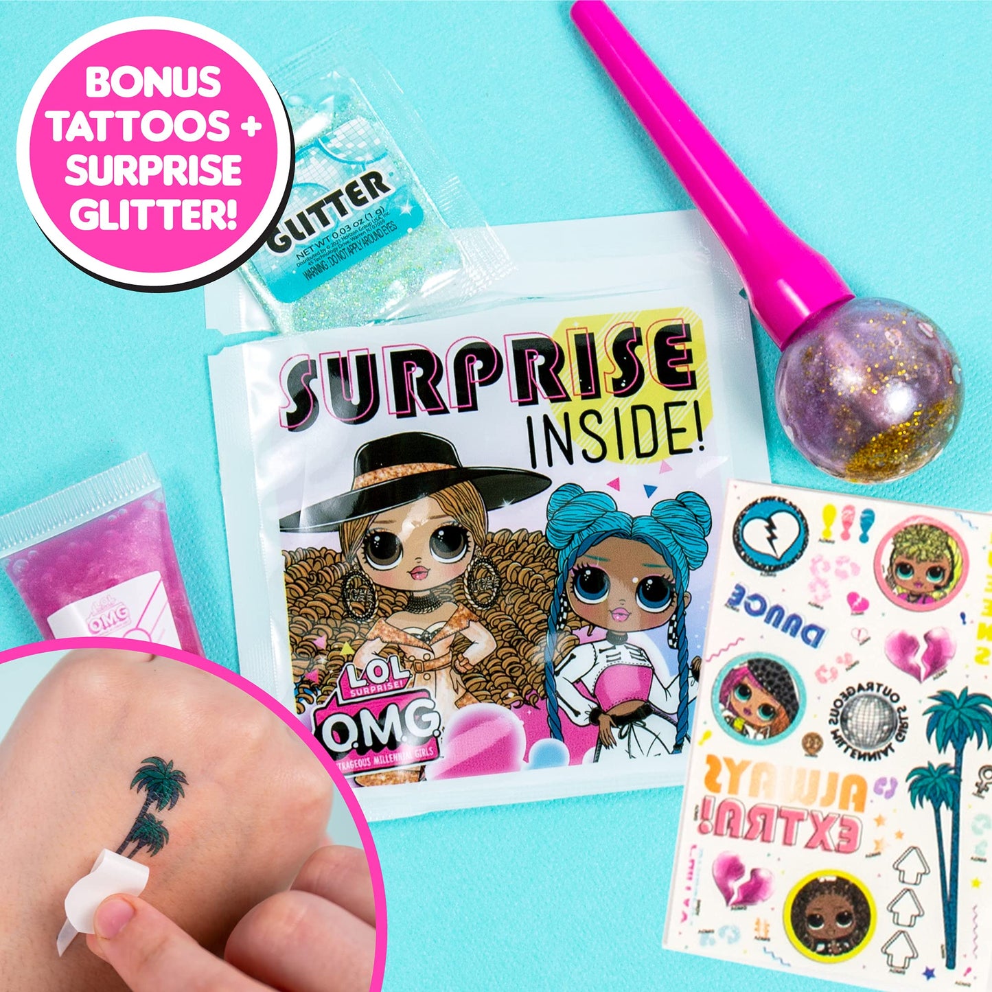 L.O.L. Surprise! O.M.G. Lollipop Lip Gloss by Horizon Group USA, Create 4 LOL Surprise Lip Glosses, Includes 4 Lip Gloss Containers, 3 Fun Flavors Beauty & Personal Care L.O.L. Surprise!