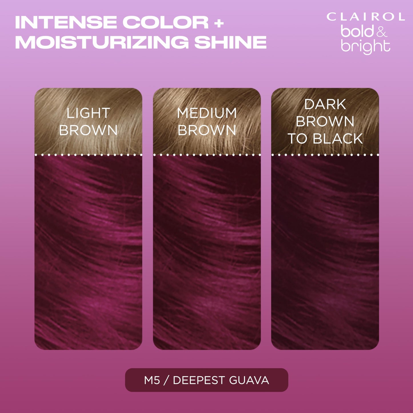 Clairol Bold & Bright Permanent Hair Dye, M5 Deepest Guava Hair Color | Intense Vibrancy + Moisturizing Shine | Includes Color Boost Glaze to Amplify Beauty and Personal Care Clairol