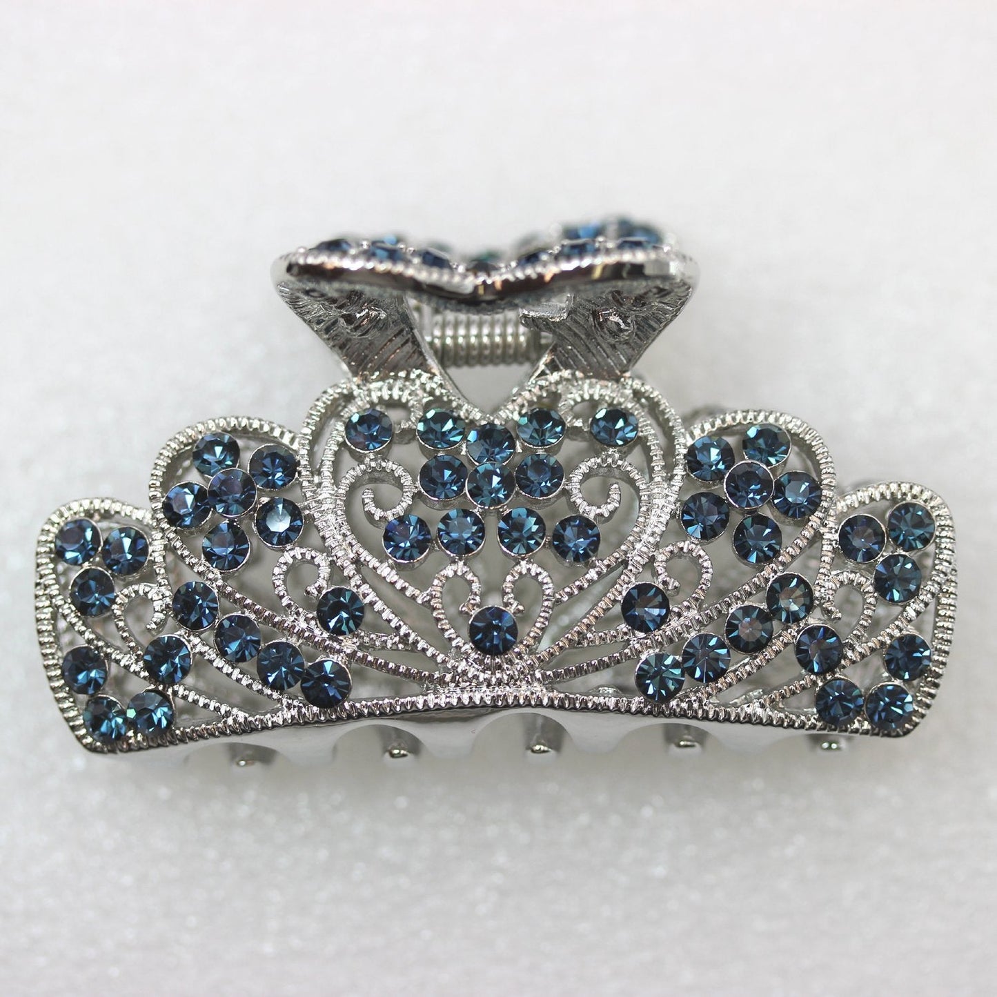 Faship Navy Blue Rhinestone Crystal Floral Hair Claw Clips Beauty & Personal Care Faship