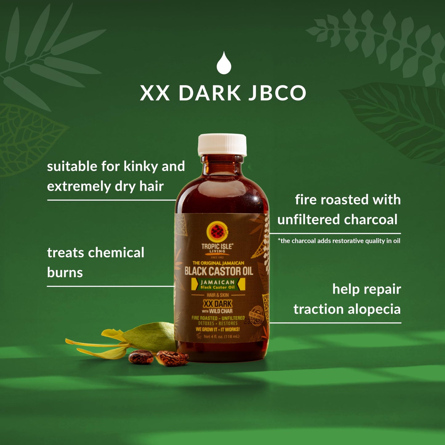 Tropic Isle Living Jamaican Black Castor Oil XX Dark 4 oz - Conditioning Blend for Hair and Scalp Care with a Rich Finish Beauty & Personal Care Tropic Isle Living