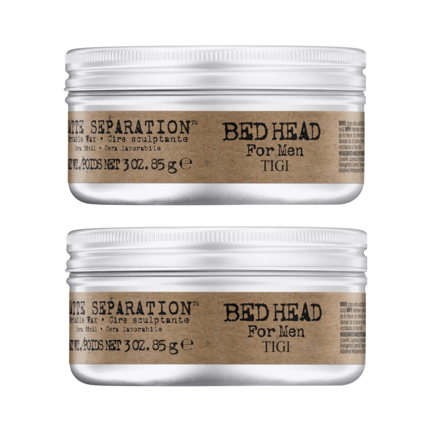 TIGI Bed Head for Men Matte Separation Workable Wax - Use for Strong Hold - For Men's Hairstyles - Use on Damp or Dry Hair - Premium Strong Hold Hair Beauty & Personal Care Bed Head