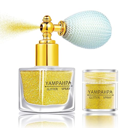 Body Glitter Spray, Gold Glitter Spray for Hair and Body, Include 1 Jar of Refills Beauty & Personal Care Yampahpa