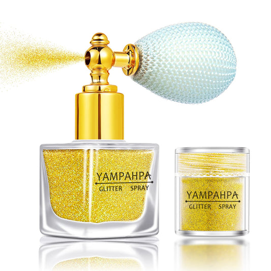 Body Glitter Spray, Gold Glitter Spray for Hair and Body, Include 1 Jar of Refills Beauty & Personal Care Yampahpa