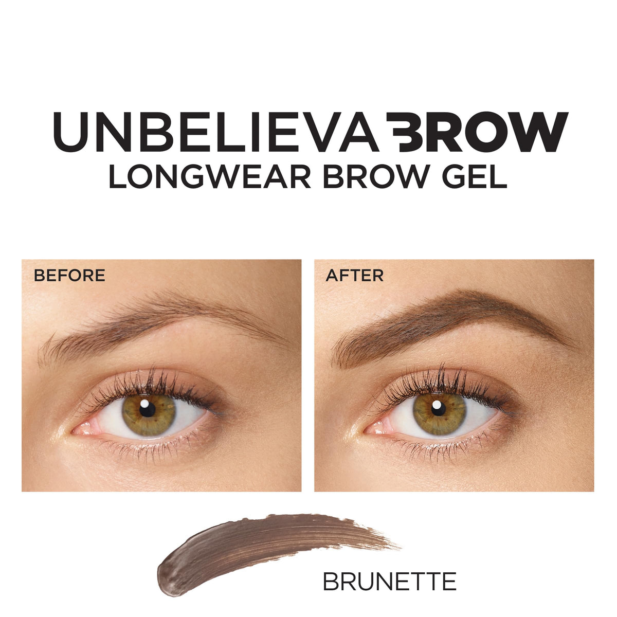 L'Oreal Paris Unbelieva-Brow Longwear Waterproof Tinted Brow Gel, Smudge-resistant, Transfer- Proof, Quick Drying, Easy and quick application