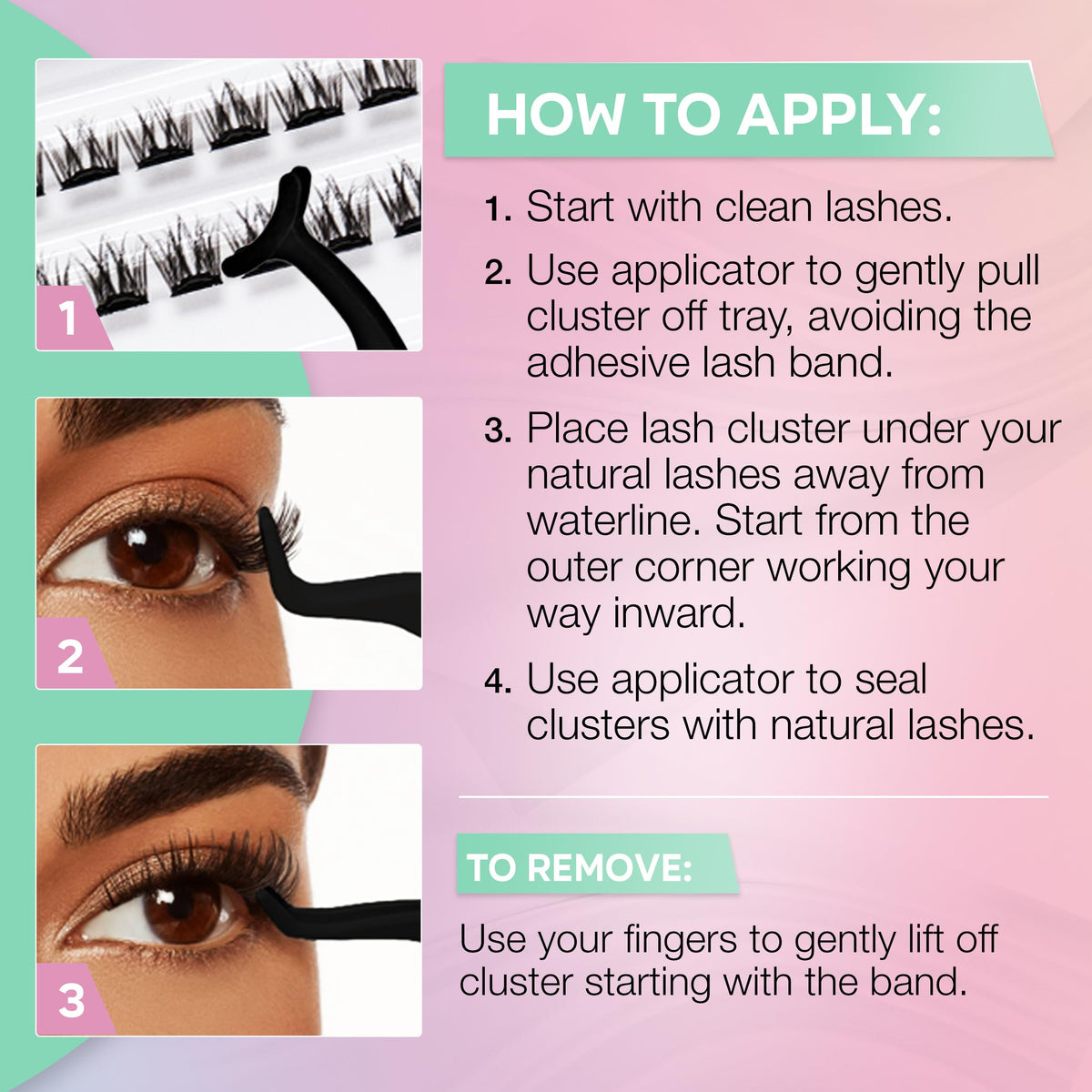 Ardell Naked Press On Lashes Underlash Extensions - Pre-Glued Natural Cluster Lashes, No Glue Needed Self Adhesive Eyelashes for All Day Wear, 12 Lash