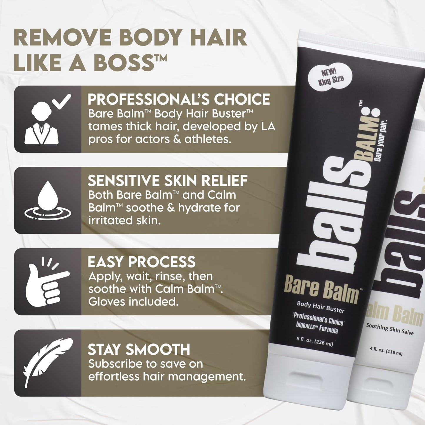 The Bare Pair Double Pro Pac King Kombo - Body Hair Management System (w/Exfoliating Glove) Beauty & Personal Care ballsBALM
