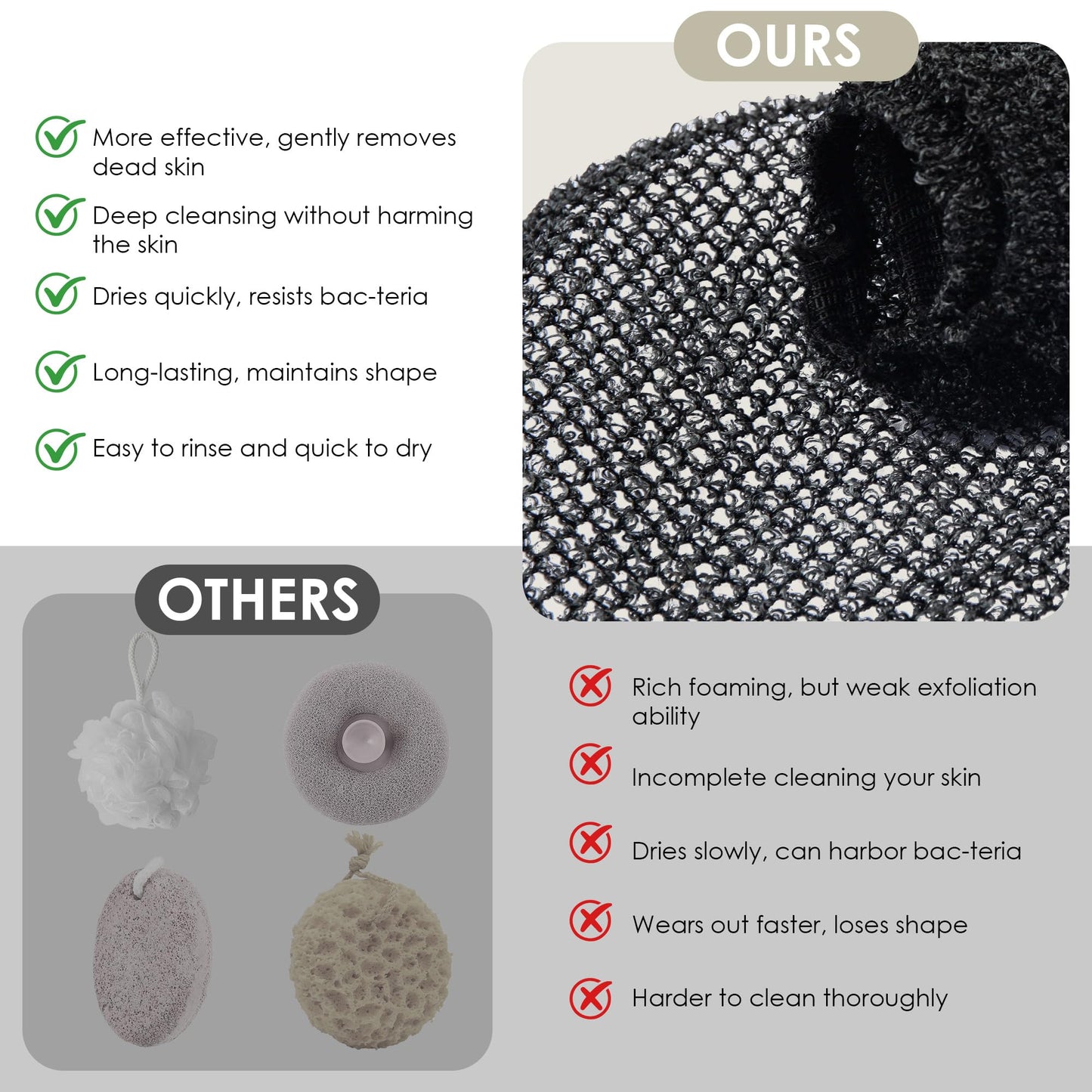 INNERNEED Exfoliating Net Cover Sponge Bath Scrubbing Loofah Rough Washcloth Case 4pcs, Only for INNERNEED Silicone Body Brush ?Only Case? Beauty and Personal Care INNERNEED