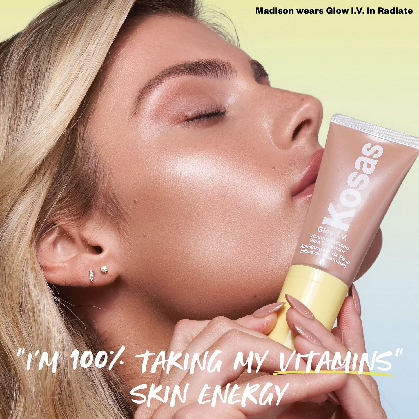 Kosas Glow I.V. Vitamin-Infused Skin Enhancer Face Makeup - Tinted Beauty Highlighter for a Healthy Glow - Radiate Beauty & Personal Care Kosas