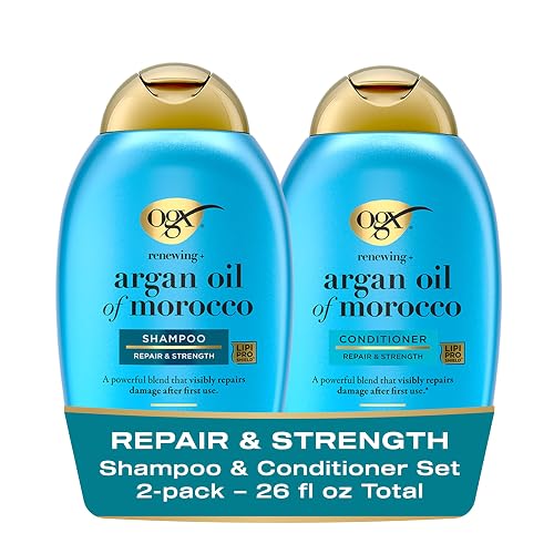OGX Extra Strength Hydrate & Repair + Argan Oil of Morocco Shampoo & Conditioner Set, 13 Fl Oz (Pack of 2) Beauty & Personal Care OGX