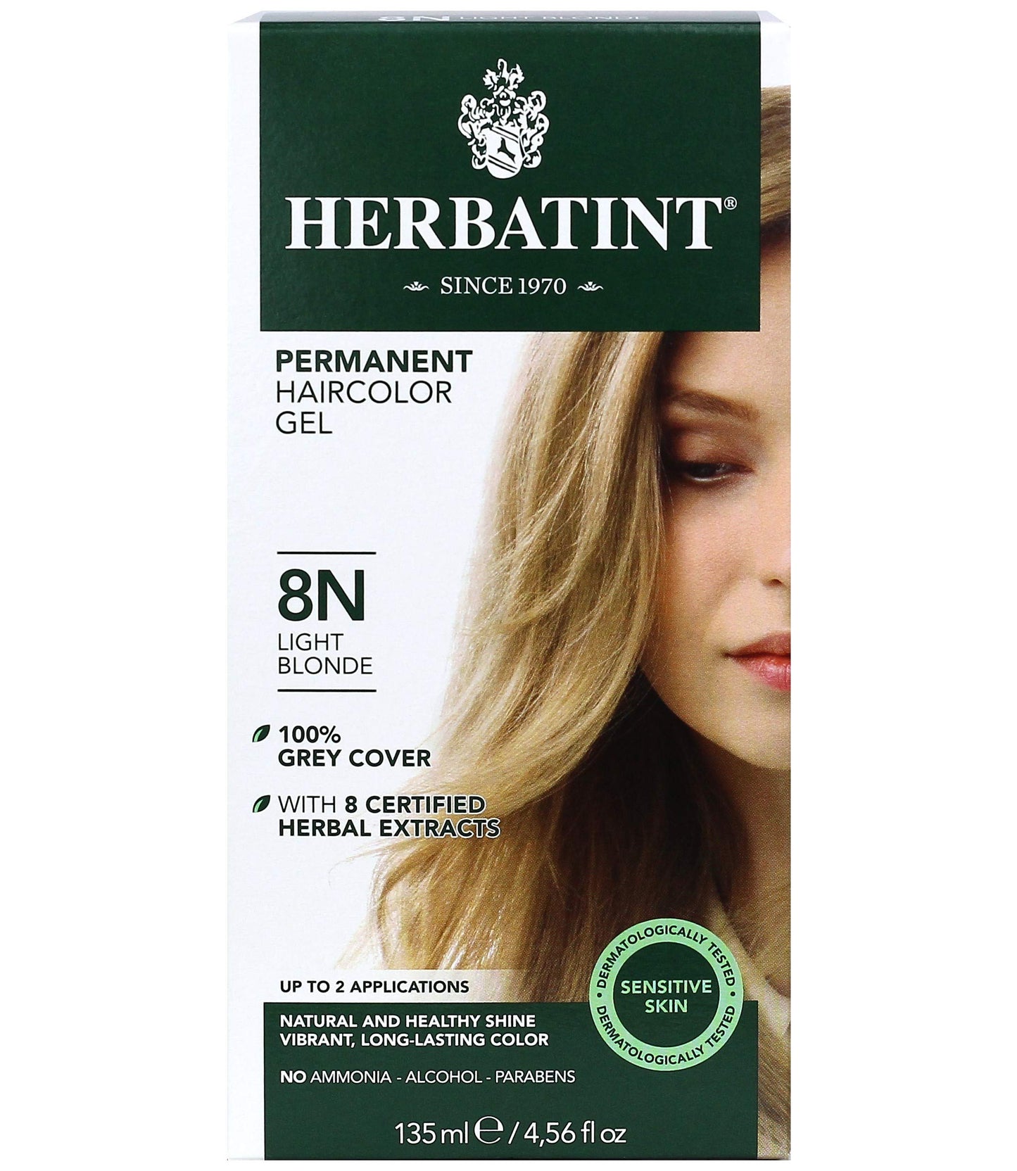 Herbatint Permanent Herbal Haircolour Gel 8N Light Blonde - 135 ml Beauty & Personal Care Herbatint