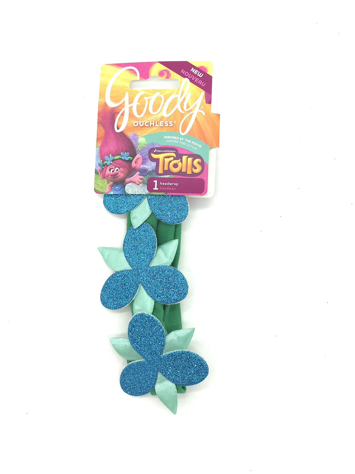 Trolls Ouchless Comfort Glitter Headwrap!, Poppy Flower Headwrap, One Size Fits All