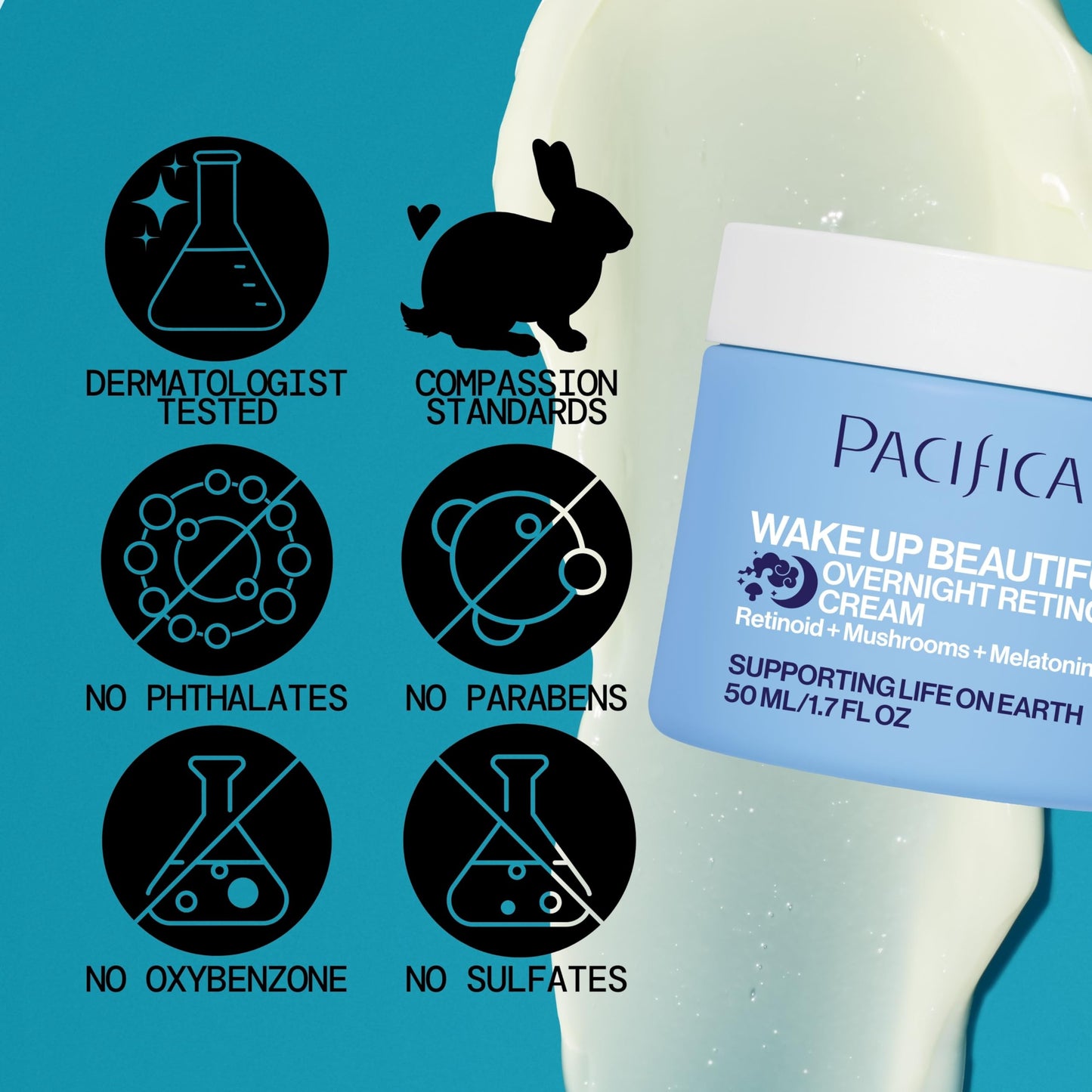Pacifica Wake Up Beautiful Retinoid Night Cream - Overnight Anti-Aging Moisturizer with Hyaluronic Acid & Melatonin, Reduces Wrinkles & Fine Lines Beauty & Personal Care Pacifica