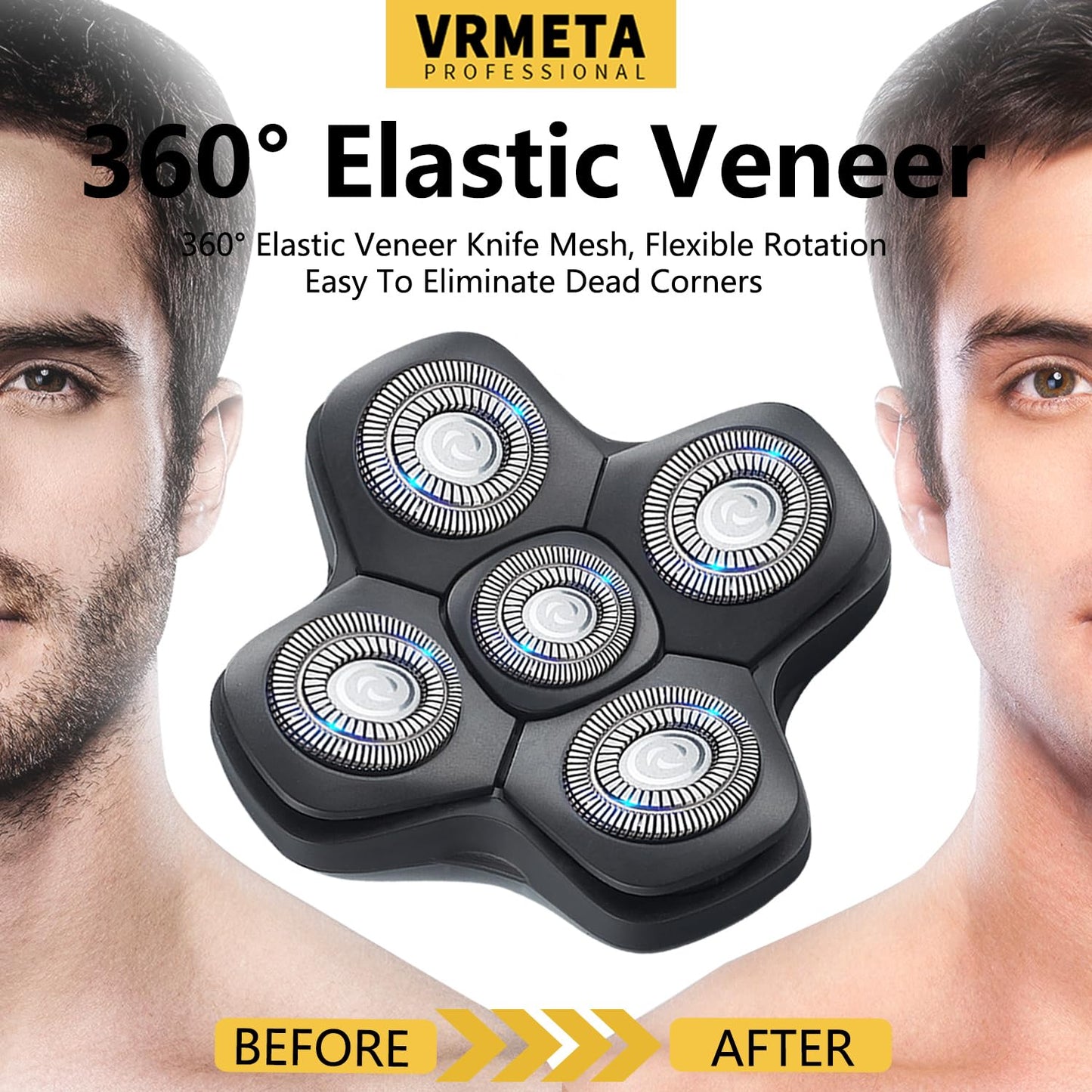 New Upgrade Head Shaver Replacement Heads for Skull Shaver Pitbull Platinum Pro Butterfly Kiss, and Palm Hypo-Allergenic Electric Razor Beauty and Personal Care VRMETA