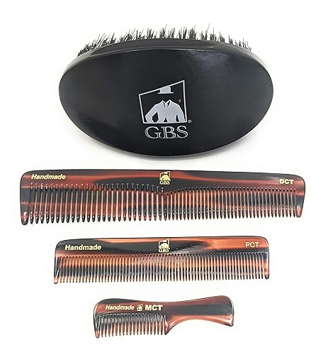 G.B.S Men’s Handmade Comb Set, Pure Synthetic Hair Brush, Dressing Comb, Pocket Comb, Mustache Comb and Military Style Hair Brush Beauty & Personal Care G.B.S