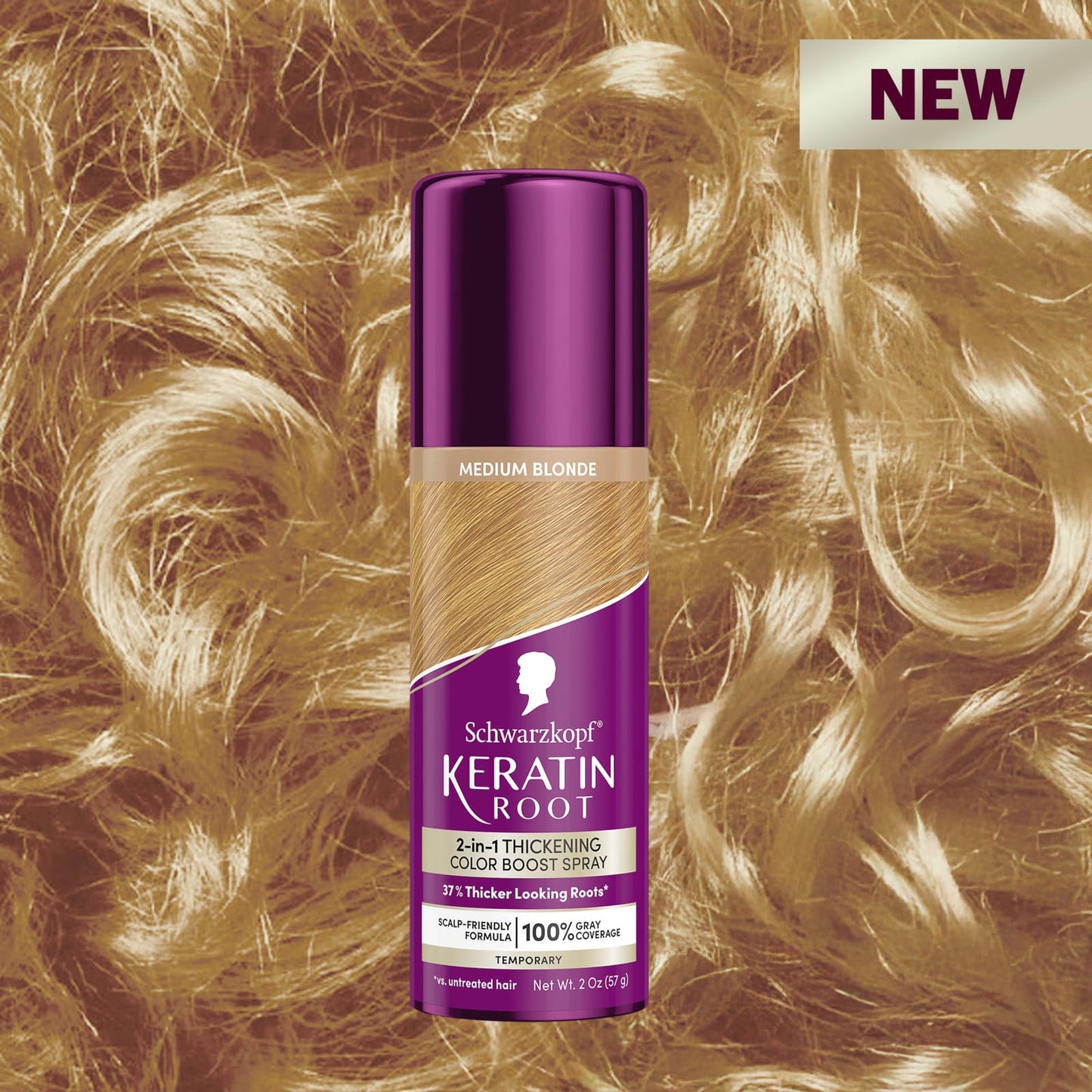 Schwarzkopf Keratin Color Root Temporary Hair Color Spray, Medium Blonde, Instant Gray Coverage, Thicker, Fuller-Looking Roots, Easy-to-Use, No Beauty & Personal Care Schwarzkopf