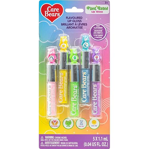 Care Bears 5 pcs Flavored Lip Gloss for Kids | Non-toxic & Vegan Makeup | Birthday Gifts for Ages 3 by Townley Girl Beauty & Personal Care Townley Girl