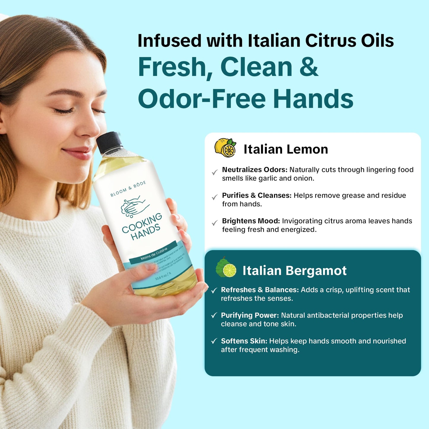 Bloom & B?de Luxury Liquid Hand Soap Refill - Natural Scented Hand Wash - Gentle Hand Soap with Essential Oils & Aloe Vera - Moisturizing Handwash Beauty & Personal Care Bloom & B?de