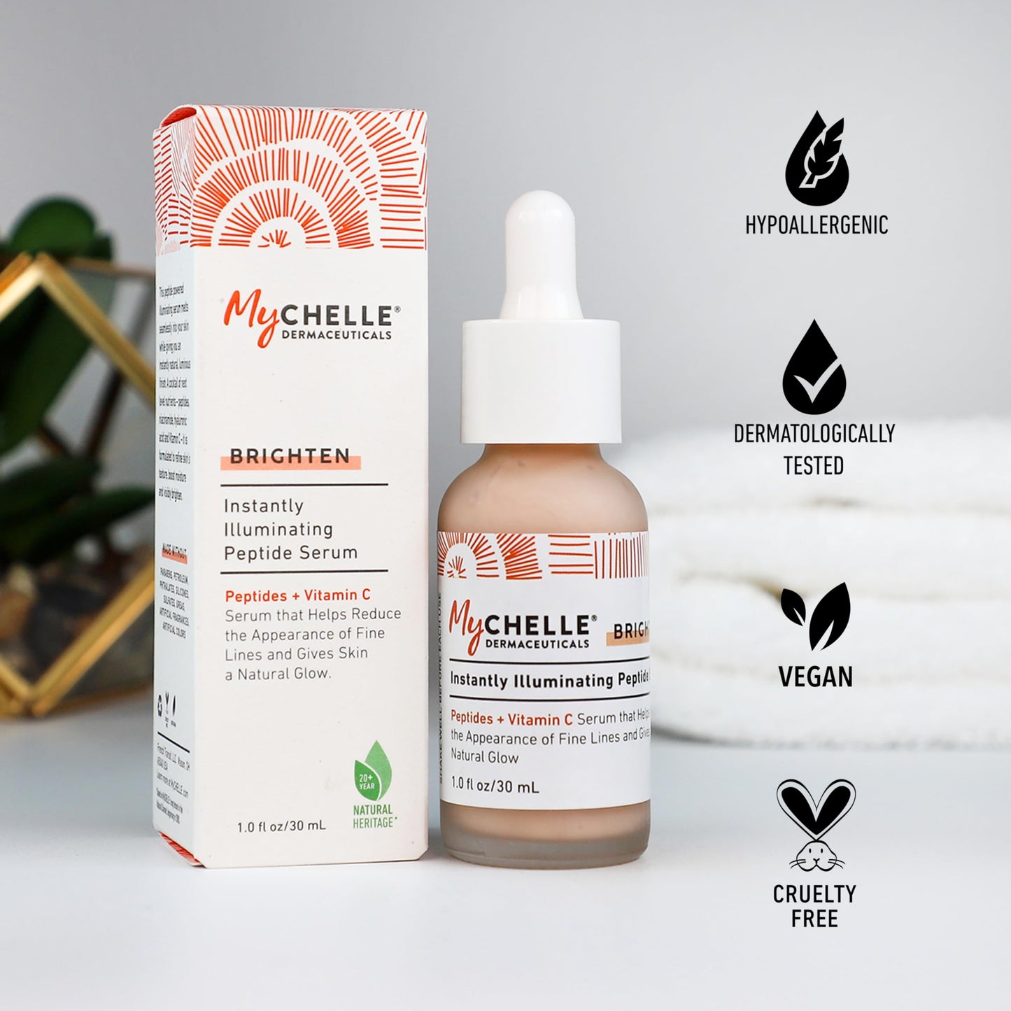 MYCHELLE Instantly Illuminating Peptide Serum, 1 FZ Beauty & Personal Care MyChelle Dermaceuticals