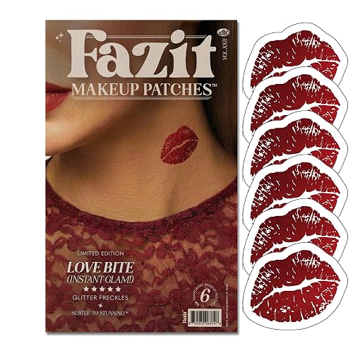 Fazit Makeup Patches - Love Bite - Glow Up Make-Up Patches - Cute Glitter Makeup Accessories For Women - Cosmetic Glitter For Face Beauty & Personal Care Fazit
