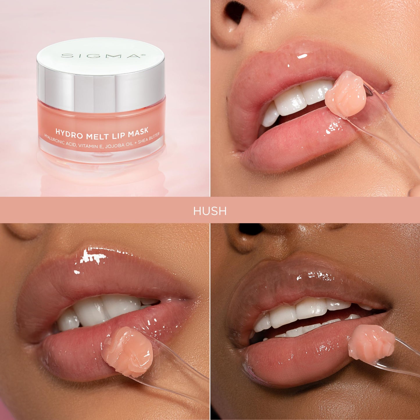 Sigma Beauty Hydro Melt Lip Mask - Hush - Lip Sleep Mask or Day Mask - Plumps, Hydrates and Adds Shine - Leave On Lip Mask with Hyaluronic Acid Beauty & Personal Care Sigma Beauty