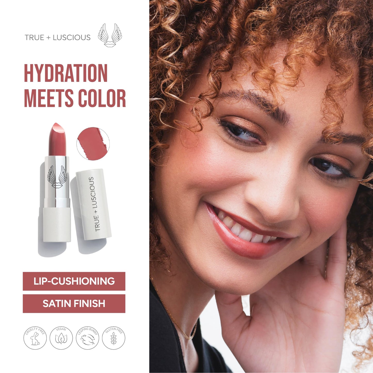 True + Luscious Super Moisture Lipstick | Satin Cream Lip Color for Lasting Hydration | Hyaluronic Acid Konjac Root Powder | Vegan Cruelty-Free Beauty & Personal Care True + Luscious