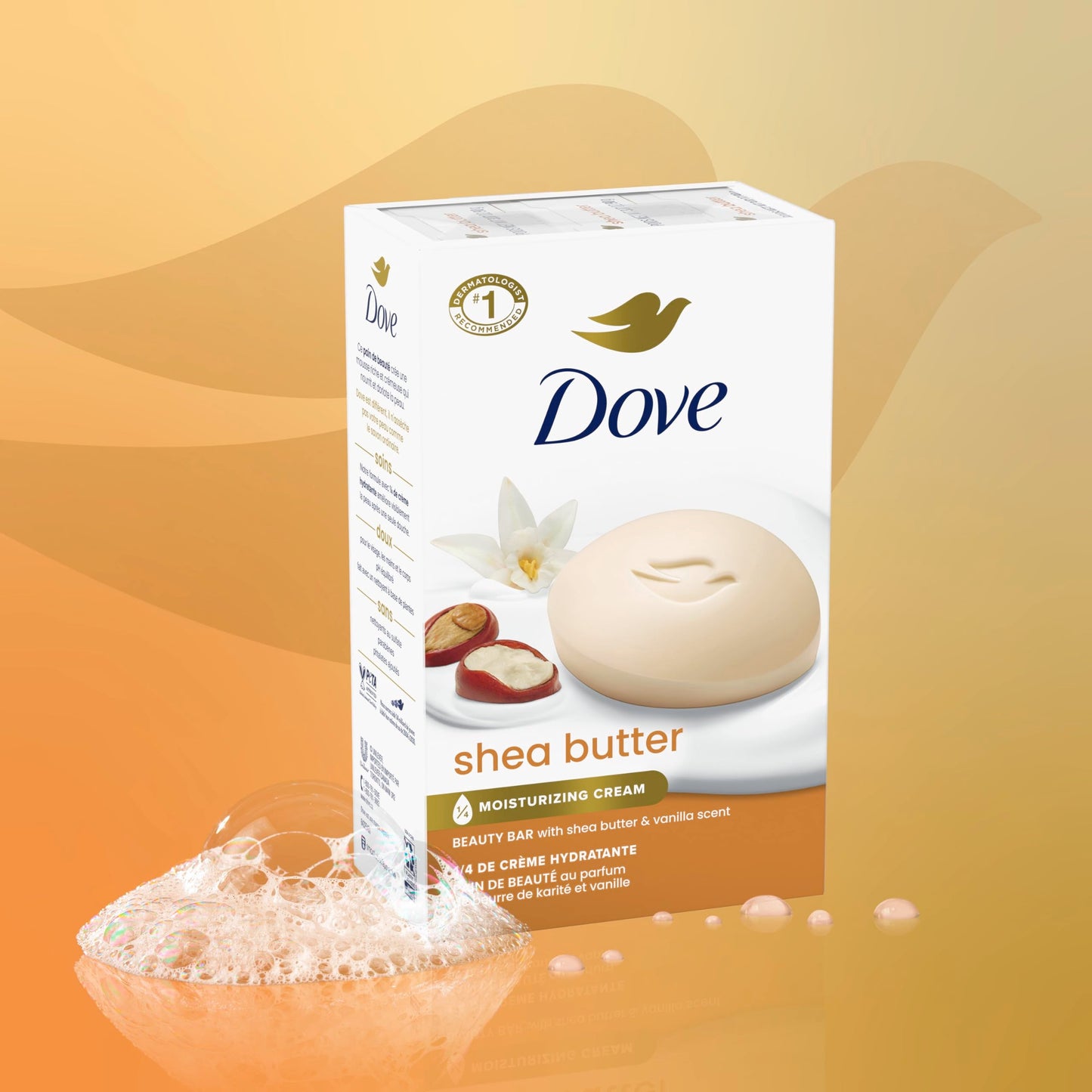 Dove Beauty Bar Soap Shea Butter, 8 Bars for Nourished, Radiant Skin, Enriches Skin 3.75 oz Beauty & Personal Care Dove