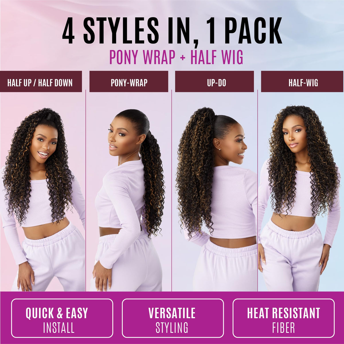 Sensationnel Instant Updown Halfwig Pony-Iud 22, BALAYAGEMOCHA