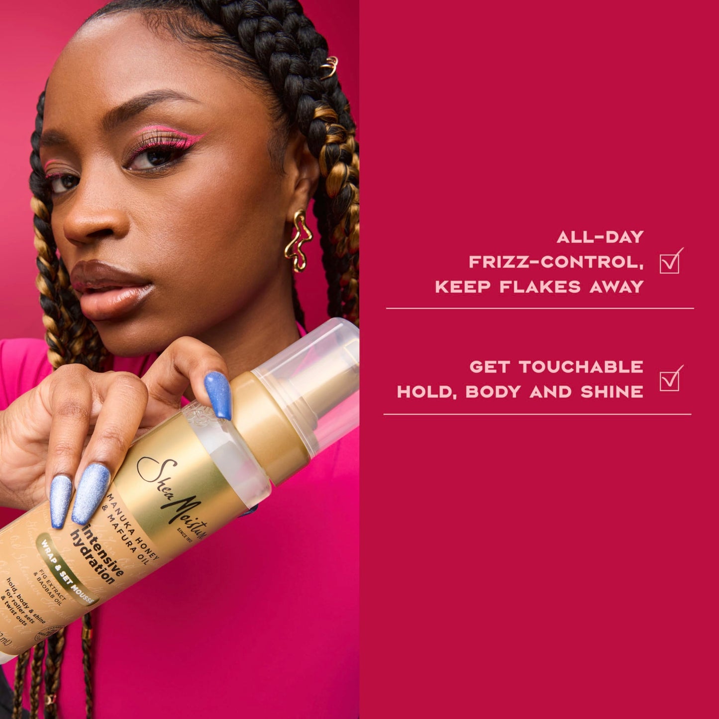 Shea Moisture Manuka Honey & Mafura Oil Wrap & Set Mousse Hydrating Made for Hold, Body, & Shine 7.5 oz Beauty & Personal Care Shea Moisture