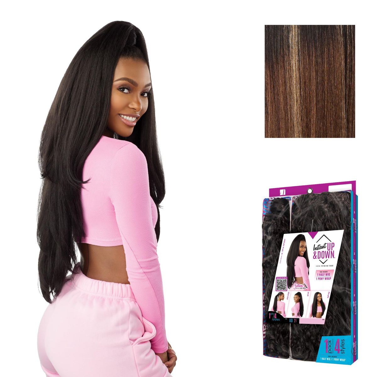 Sensationnel Instant Updown Halfwig Pony-Iud 21, BALAYAGECARAMEL