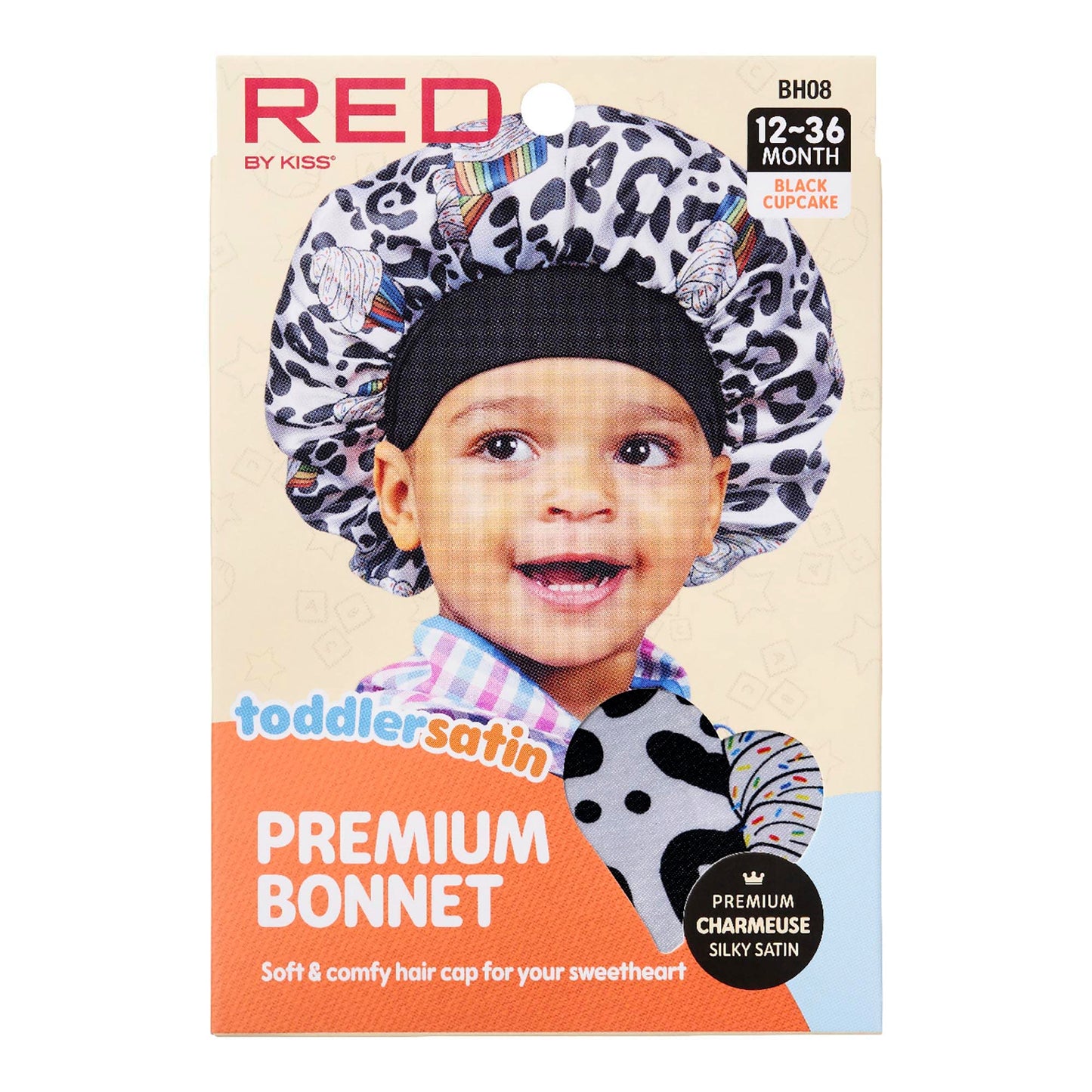 Red by Kiss Toddler Satin Bonnet Sleep Cap for Toddlers, Soft, Stretchy, and Safe, Protects Fragile Hair from Frizz & Breakage, Friction Bald Spots Beauty and Personal Care Red by Kiss
