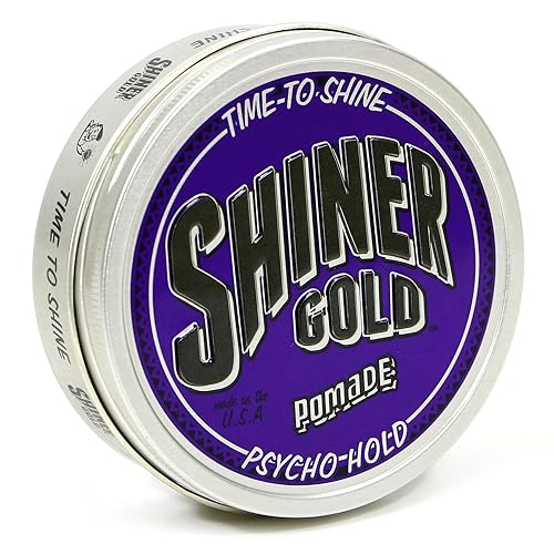 Shiner Gold Psycho Hold Pomade | Extreme Hold | High Shine | Water-based | Coconut Scent, 4oz Beauty & Personal Care Shiner Gold Pomade