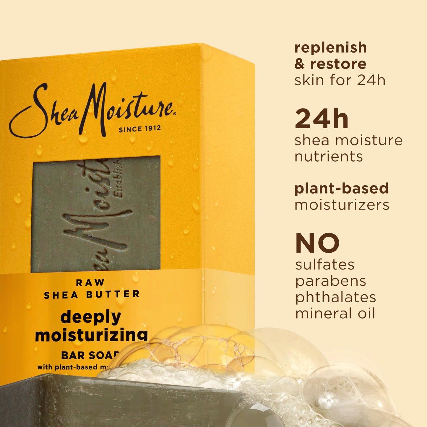 SheaMoisture Bar Soap Raw Shea Butter 4 count Moisturize and Restore Dry Skin Deeply Moisturizing bar soap with 24h shea moisture nutrients Beauty & Personal Care Shea Moisture