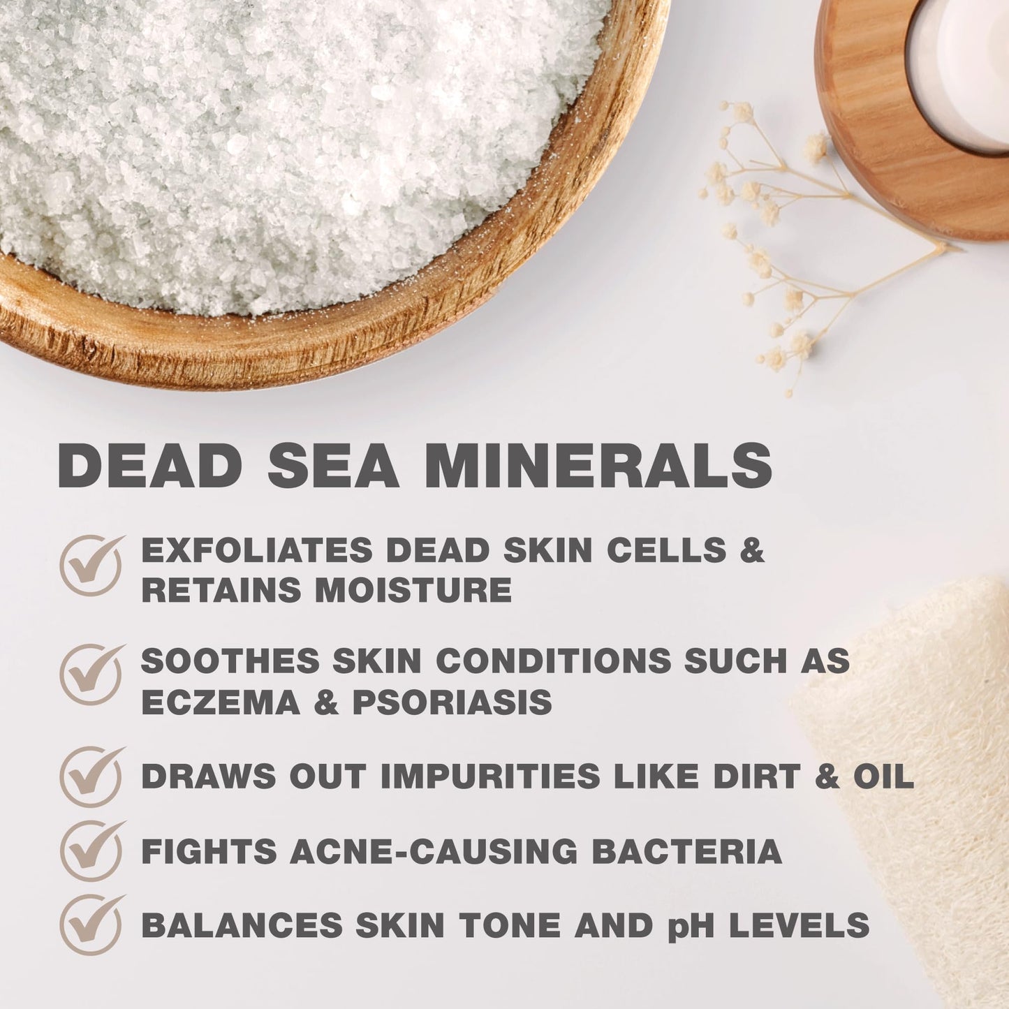 One With Nature 100% Pure Dead Sea Salt for Bath Lavender, 2.5oz 6Pack. High in 21 Essential Minerals, Such as Magnesium, Sulfur, Zinc, Potassium. Beauty and Personal Care One With Nature