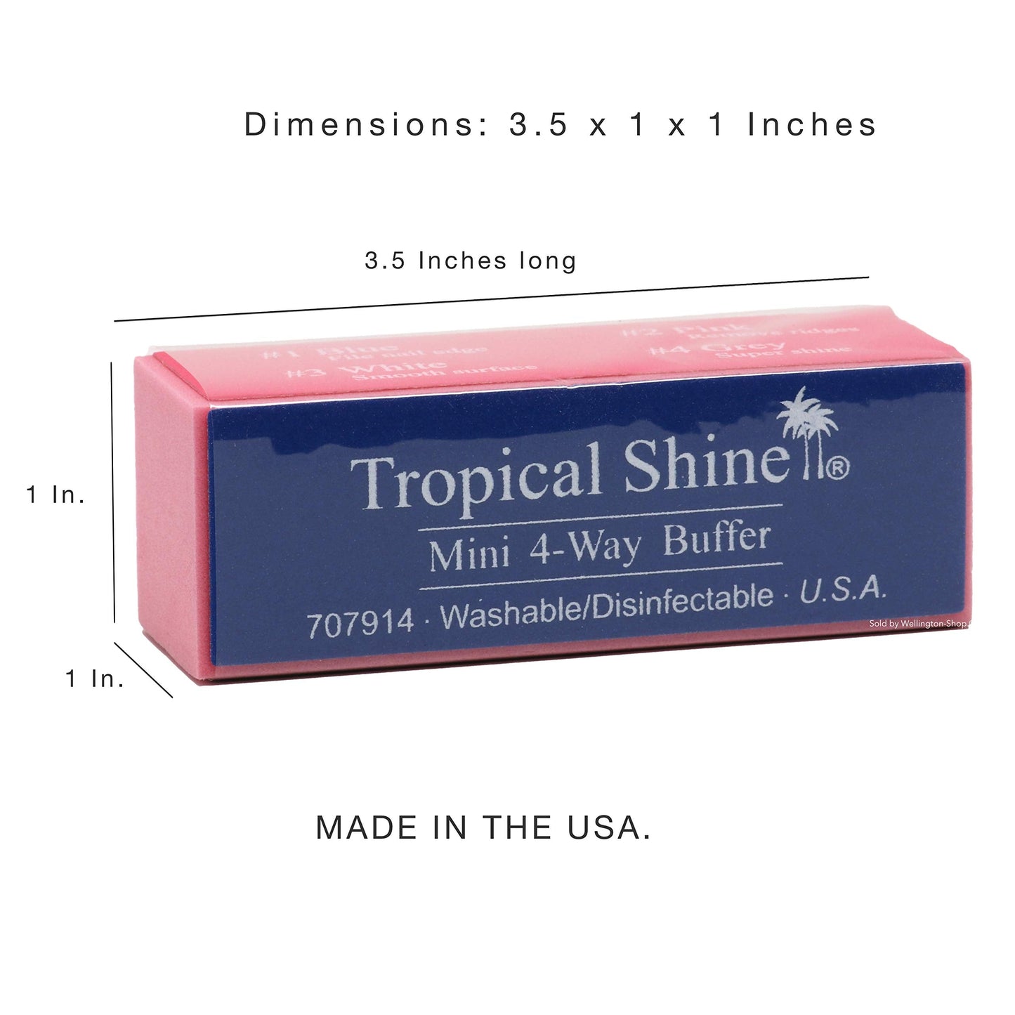 Tropical Shine Mini 4 Way Buffer Block - Professional Nail Buffering Block for Shaping, Smoothing, and Polishing Nails - Portable Nail Care (2 Pack) Beauty & Personal Care Tropical Shine