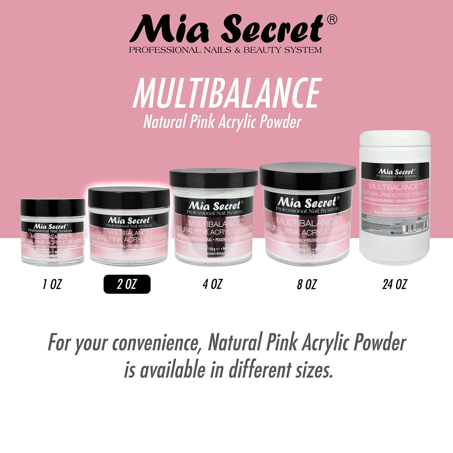 Mia Secret Multibalance Natural Pink Acrylic Powder 2 Oz Beauty & Personal Care Mia Secret