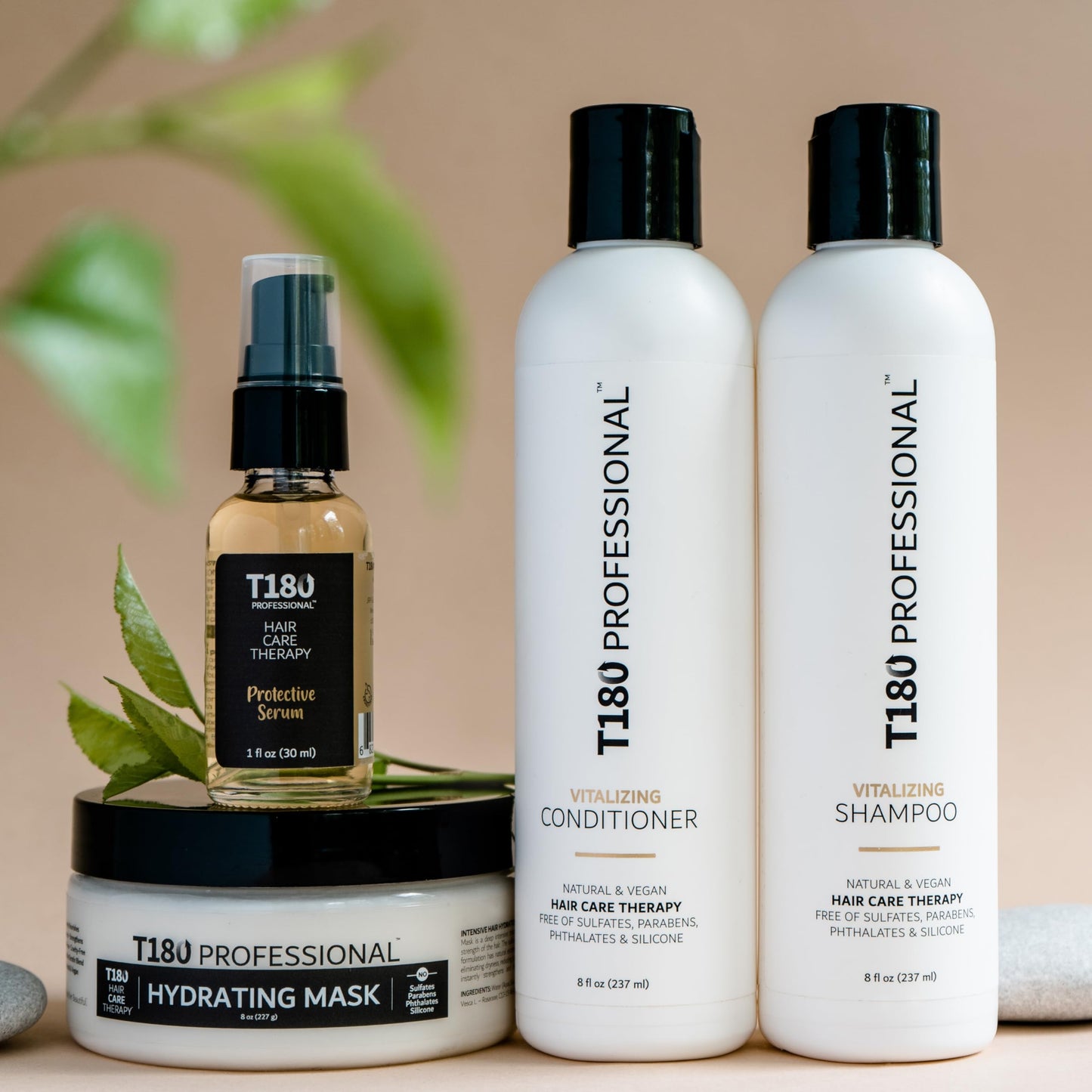 T180 Hair Care Therapy Hair Repair Treatment for Damaged Hair - 4-Piece, 4 oz Kit Treatment Consisting of Vitalizing Shampoo and Conditioner, Hair Beauty & Personal Care T180 PROFESSIONAL