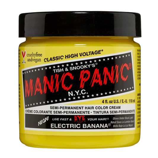 MANIC PANIC Classic Electric Banana Semi Permanent Hair Color - Bright Neon Yellow Hair Dye for Women & Men That Lasts 4-6 Weeks - Vegan, Ammonia Beauty & Personal Care MANIC PANIC