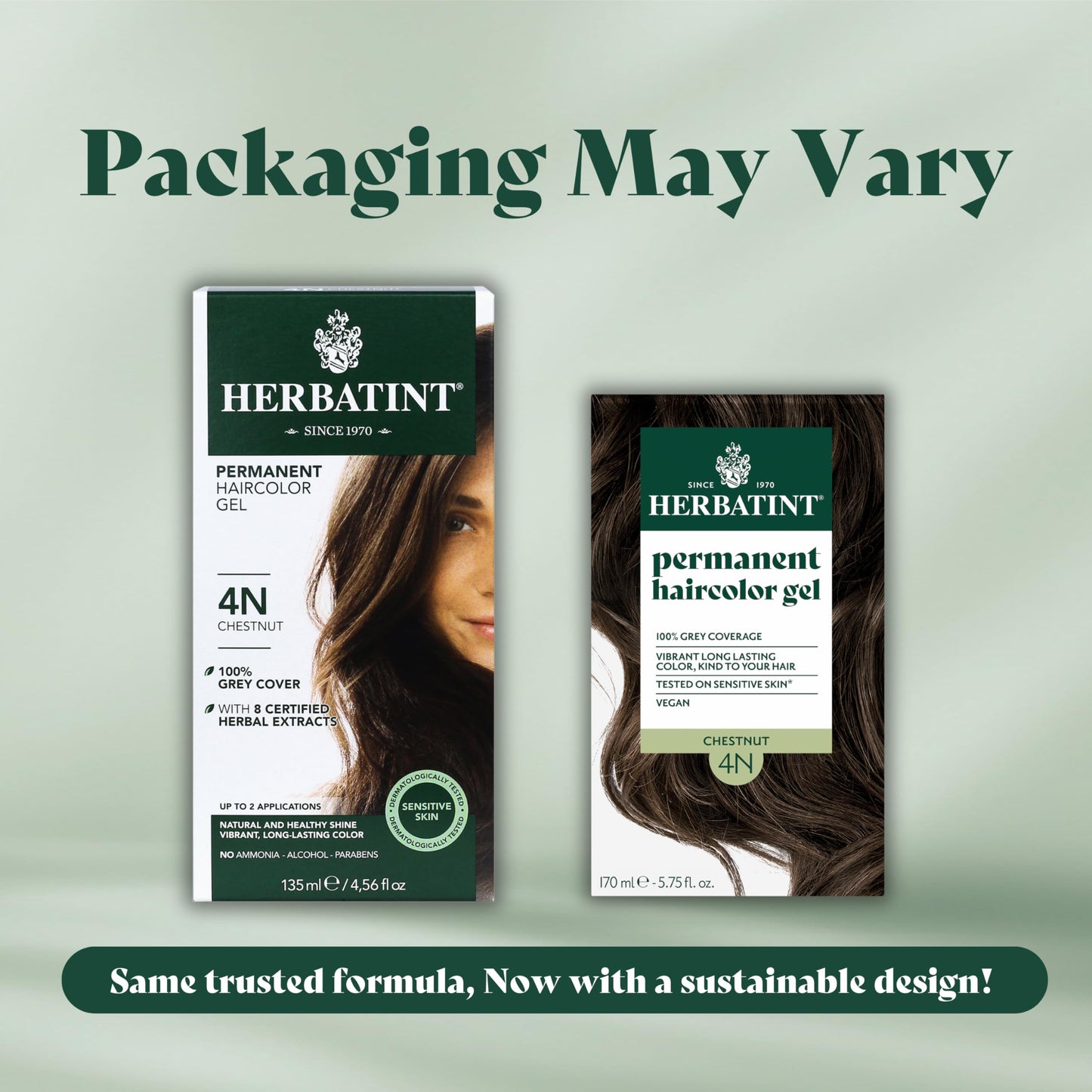 Herbatint Permanent Haircolor Gel, 4N Chestnut, Alcohol Free, Vegan, 100% Grey Coverage - 4.56 oz (3 Pack) Beauty & Personal Care Herbatint