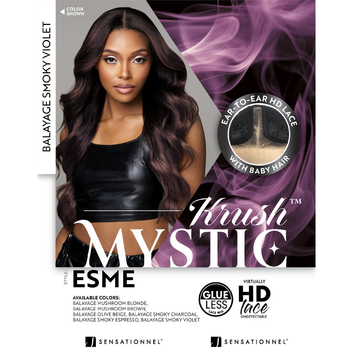 Sensationnel Shearmuse Mystic Krush LaceWig-Esme, BALAYAGESMOKYVIOLET