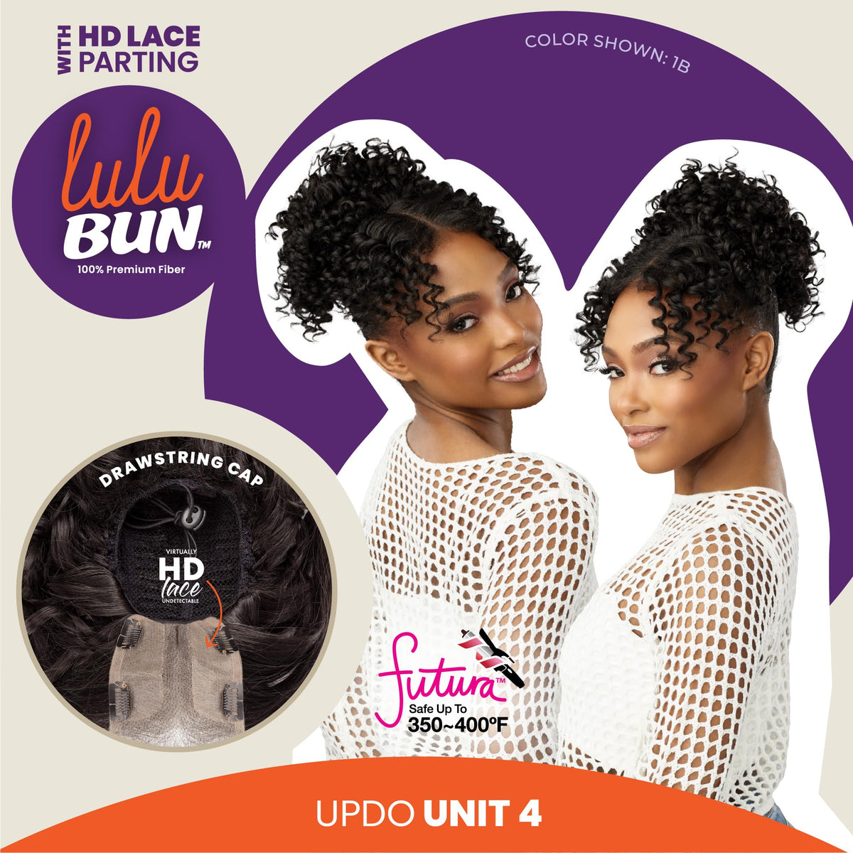 Sensationnel Lulu Bun Updo Hairextensions-Unit 4,1B OFFBLACK