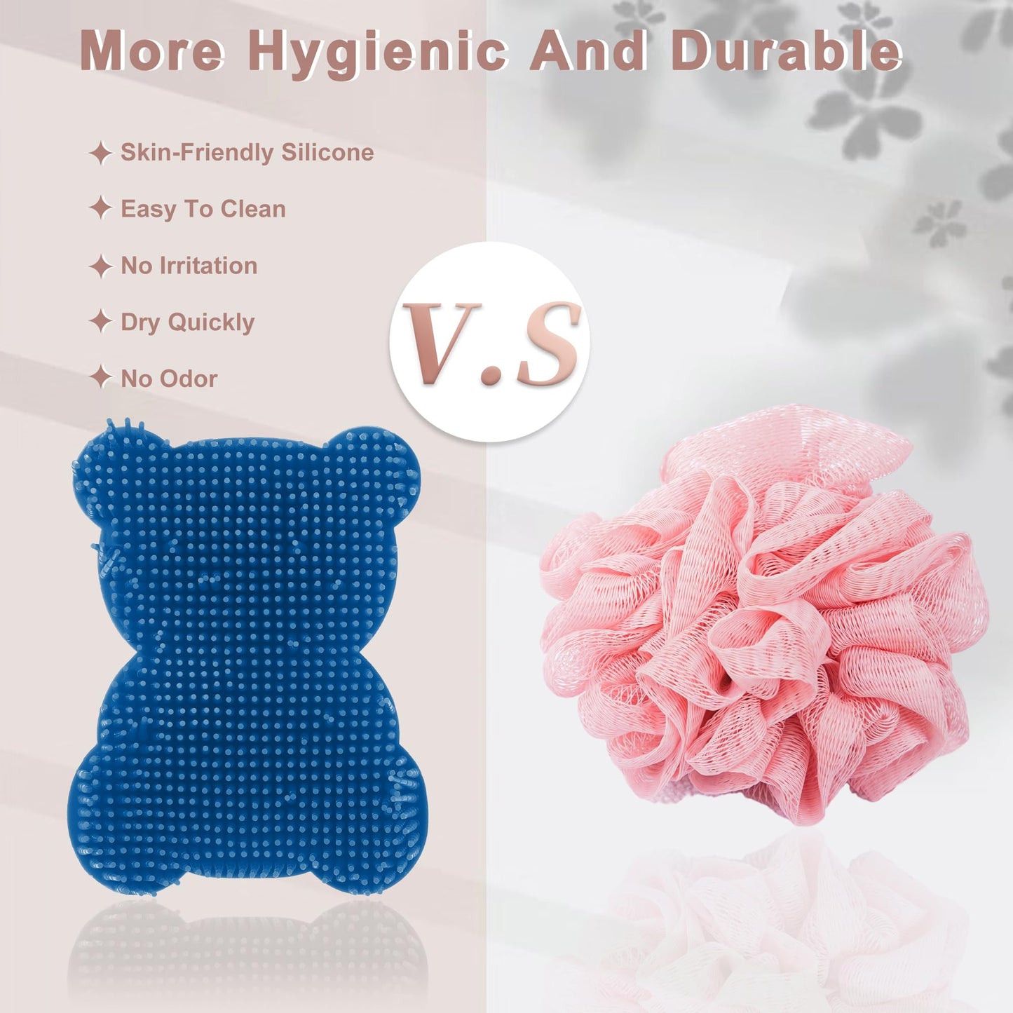 VOCOSTE Soft Silicone Body Scrubber, Sensory Brushes, Silicone Loofah, Pet Shower Brush, Bath Brush, Deep Blue Beauty and Personal Care VOCOSTE