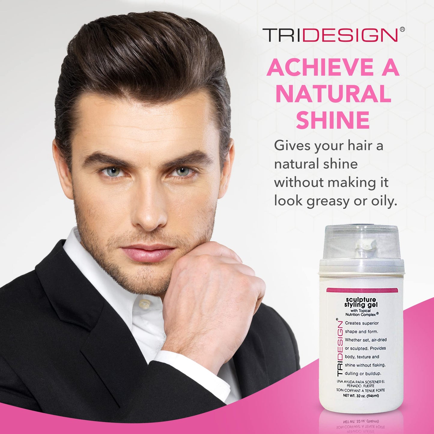 TRIDESIGN Hair Styling Gel, 32 oz - Medium Hold with Shine for Men and Women Beauty & Personal Care TRIDESIGN