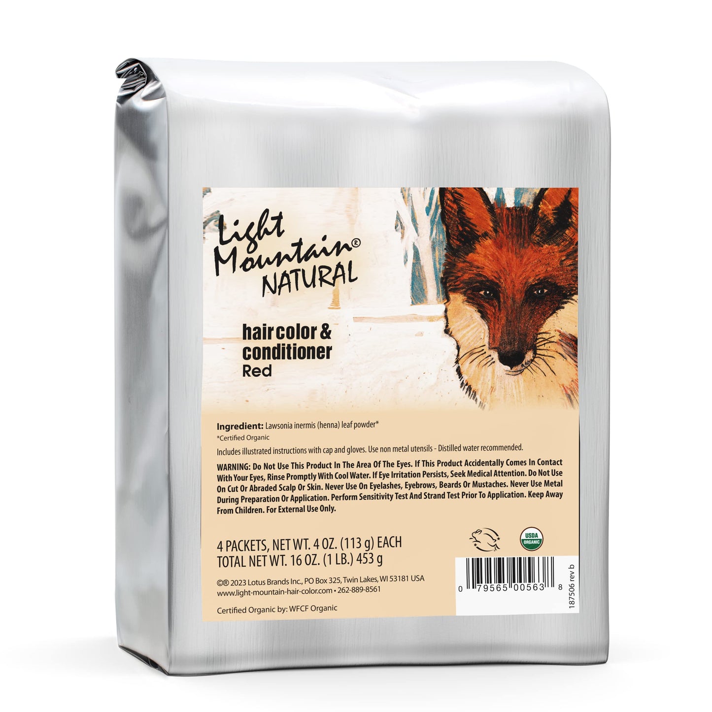 Light Mountain Henna Hair Color & Conditioner - Red Hair Dye, Organic Henna Leaf Powder and Botanicals, Chemical-Free, Semi-Permanent Hair Color + 4 Beauty & Personal Care LIGHT MOUNTAIN
