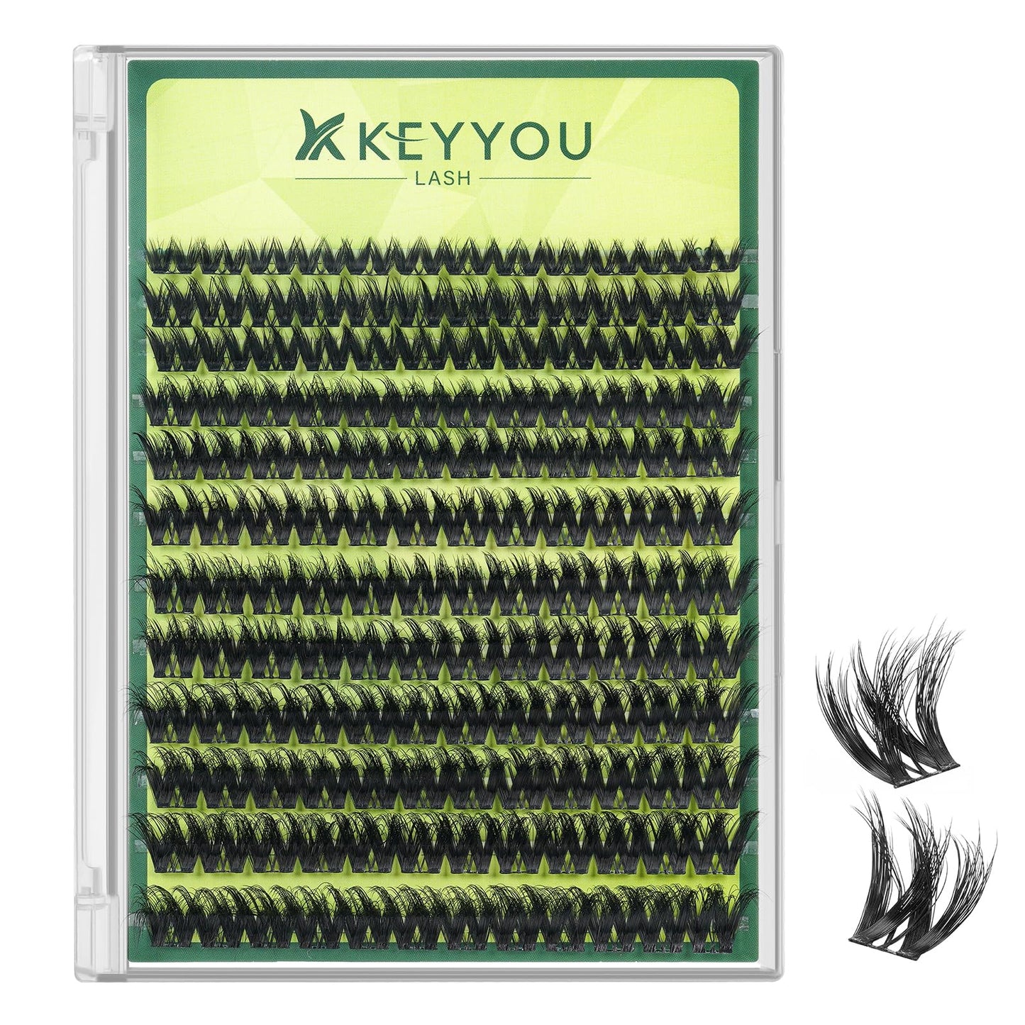 KEYYOU Lash Clusters 3D Effect Volume Eyelash Clusters Flaunt Style 144PCS D Curl Flora Wispy Look LengthLock 8-18mm Mix Ultra-Thin Black Band Beauty and Personal Care KEYYOU Default Title