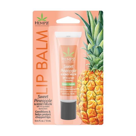 Hempz SPF 15 Lip Balm, Sweet Pineapple & Honey Melon Herbal Soothing Lip Care, for Men or Women .44 oz. Beauty and Personal Care Hempz