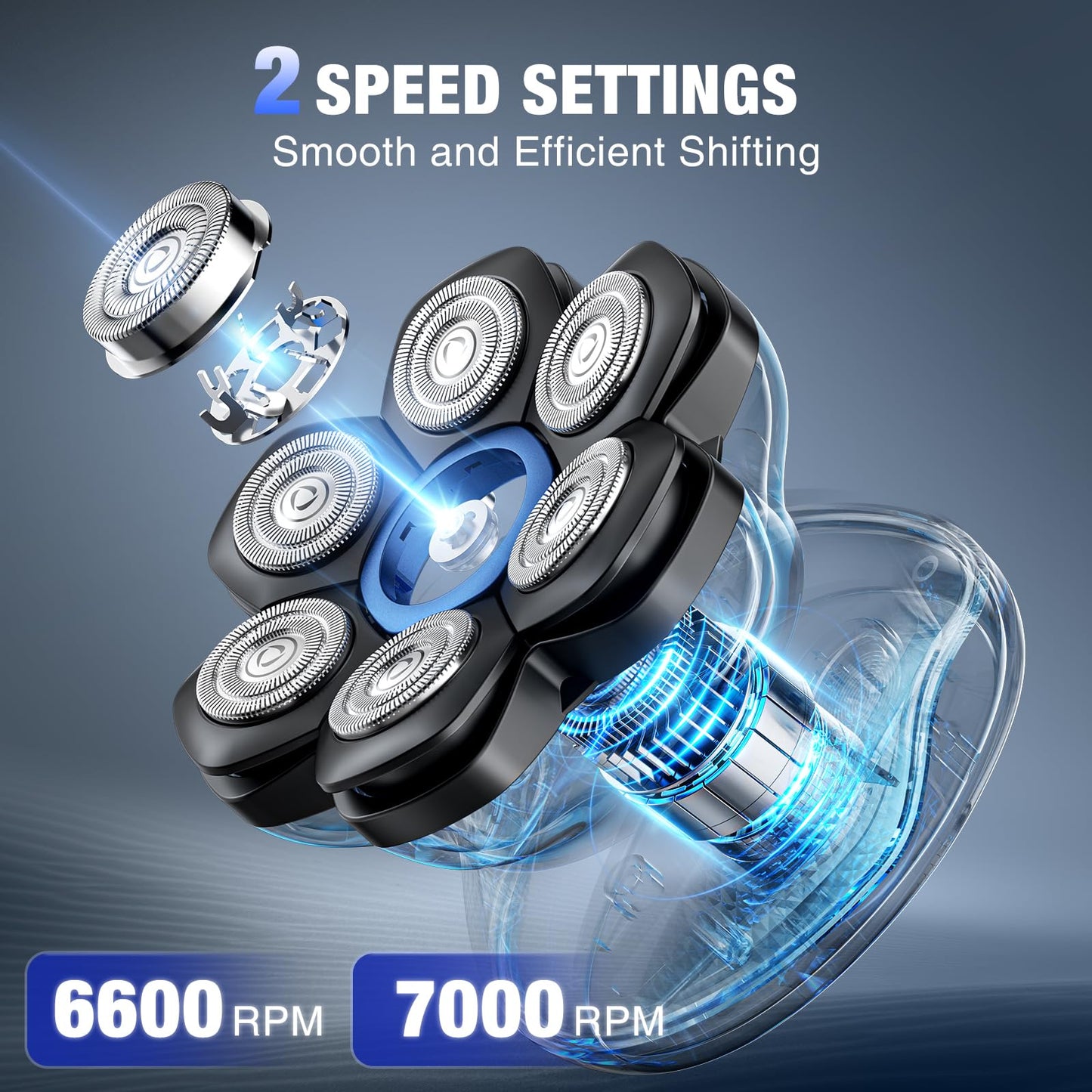 kensen PRO 7D Head Shavers for Bald Men - 2026 New Dual Speed Electric Shaver, Bald Head Shaver with Magnetic Shaver Head IPX6 Waterproof Wet/Dry Use Beauty and Personal Care kensen