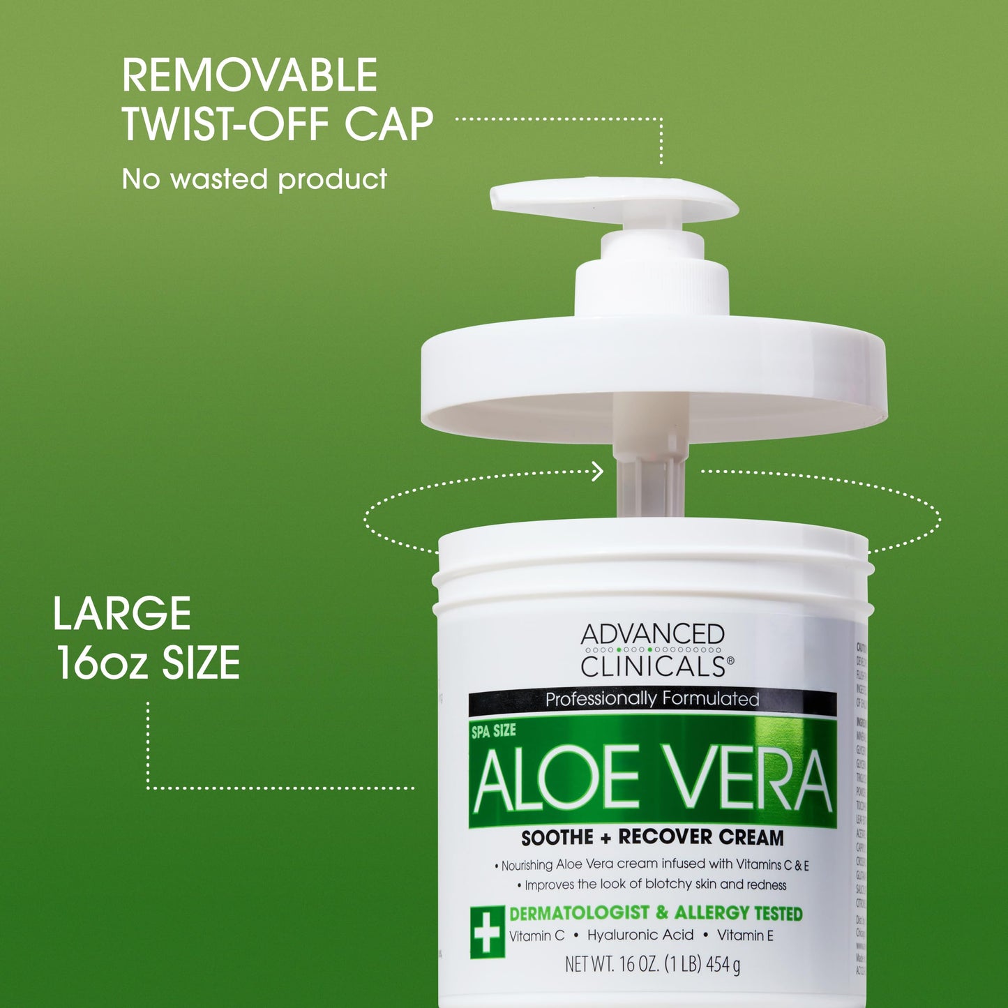 Advanced Clinicals Aloe Vera Lotion Skin Care Relief | Vitamin E Infused Hyaluronic Acid Moisturizer & Vitamin C Body Lotion For Women & Men Helps Beauty & Personal Care Advanced Clinicals