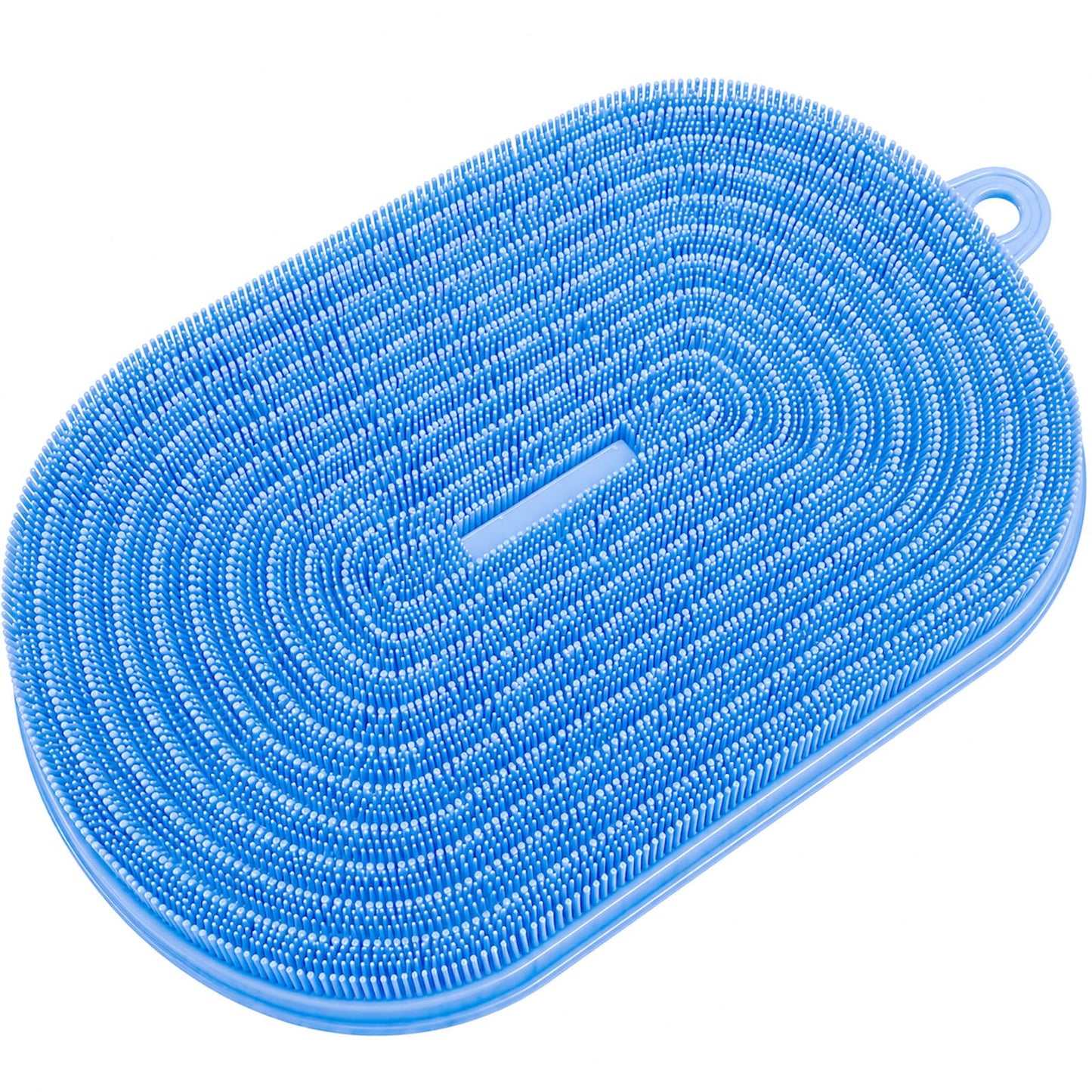 21.3" Silicone Foot & Back Scrubber Mat, Non-Slip Suction Cups Blue Beauty and Personal Care BARRYSAIL