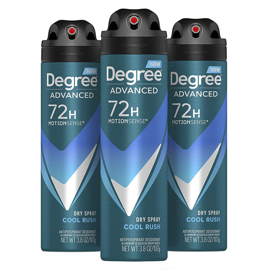 Degree Men Antiperspirant Deodorant Dry Spray Cool Rush 3 count Deodorant for Men With MotionSense Technology 3.8 oz Beauty and Personal Care Degree
