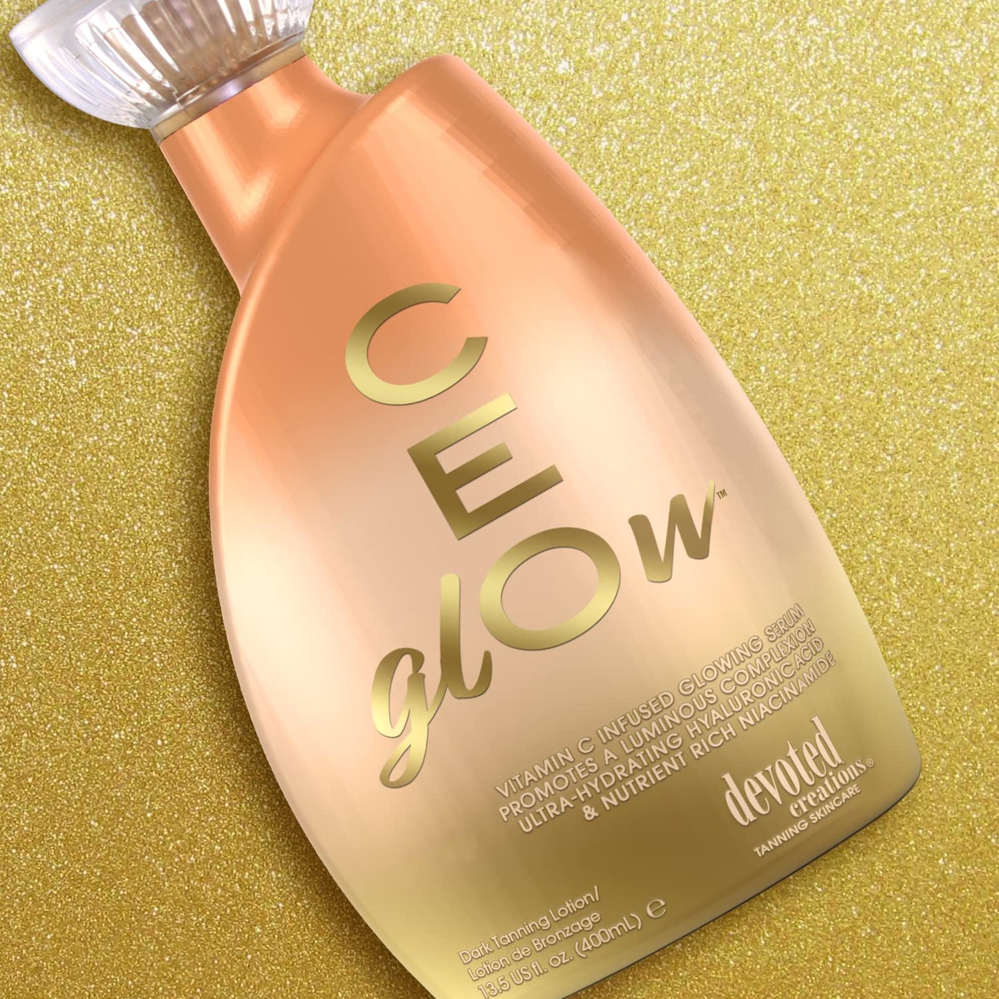 Devoted Creations CEglOw Dark Tanning Lotion - Vitamin C Infused Glowing Serum Promotes a Luminous Complexion Ultra-Hydrating Hyaluronic Acid Beauty & Personal Care Devoted Creations
